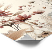 Poster Rustique Boho Fleurs sauvages Élégant mariage Bien (Coin)