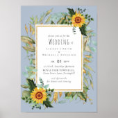 Poster Rustique BOHO Sunflowers Mariage de verdure (Devant)