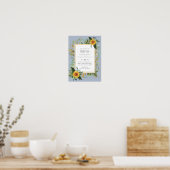 Poster Rustique BOHO Sunflowers Mariage de verdure (Cuisine)
