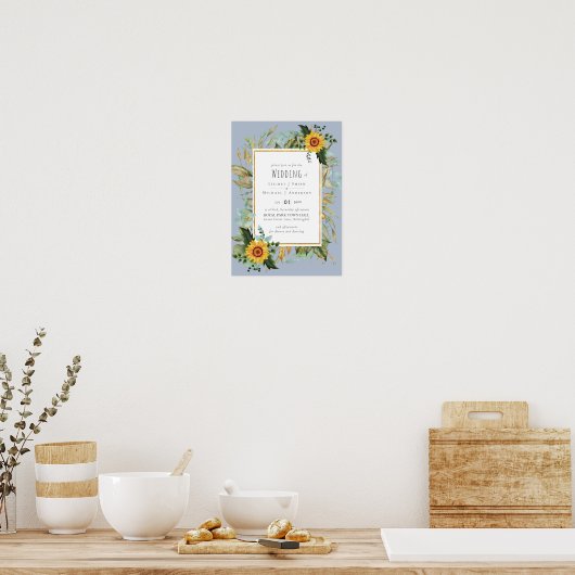Poster Rustique BOHO Sunflowers Mariage de verdure (Cuisine)