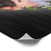 Poster Rustique Bois Floral Coeur Photo et Initiales (Coin)