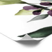 Poster Rustique Bourgogne Blush Baby shower Floral Bienve (Coin)