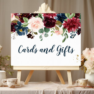 Poster Rustique Bourgogne Marine Bleu & Rouge Beauté Fleu