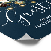 Poster Rustique Bourgogne Marine Bleu & Rouge Fleurs & Lu (Coin)