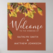 Poster Rustique Brown Autumn Foliage Mariage de automne B