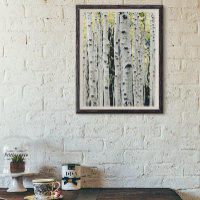 Poster Rustique Cabine Birch Trees