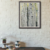 Poster Rustique Cabine Birch Trees