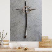 Poster Rustique Celtique Christian Cross Aspect vertical (Cuisine)