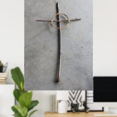 Poster Rustique Celtique Christian Cross Aspect vertical (Bureau à domicile)