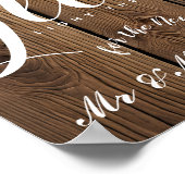 Poster Rustique Chaîne de lumières amour fête de mariage (Coin)