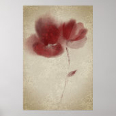 Poster Rustique Chic Abstrait Bourgogne Twin Poppies Flow (Devant)
