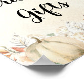 Poster Rustique Citrouilles et fleurs d'automne (Coin)