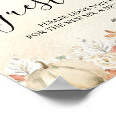 Poster Rustique Citrouilles et fleurs d'automne (Coin)