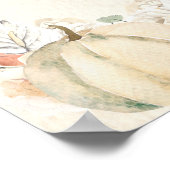 Poster Rustique Citrouilles et fleurs d'automne (Coin)