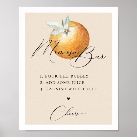Poster Rustique Citrus Orange, barre Maman-Osa (Devant)