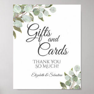 Poster Rustique Eucalyptus Vert Mariage cadeaux et cartes
