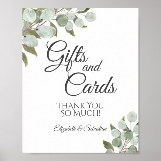 Poster Rustique Eucalyptus Vert Mariage cadeaux et cartes (Devant)