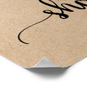 Poster Rustique Faux Kraft Baby shower de calligraphie Bi (Coin)
