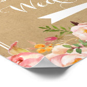 Poster Rustique Floral Kraft | Panneau de direction Maria (Coin)