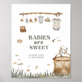 Poster Rustique Floral Pêche Bébés sont Baby shower doux (Devant)
