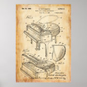 Poster Rustique | Grand brevet de piano (Devant)