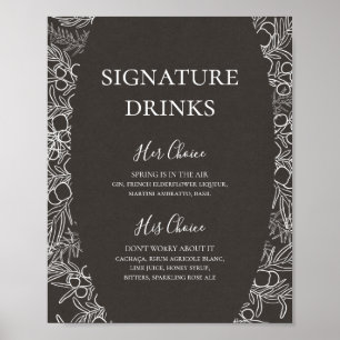 Poster Rustique Hiver   Boissons Signature Charbon