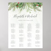 Poster Rustique hiver verdure Berries Pine Cone Mariage (Devant)