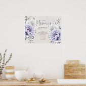 Poster Rustique Lilac et Albâtre Peony Floral Memorial (Cuisine)