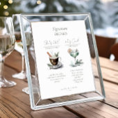 Poster Rustique Mariage d'hiver Signature Boissons ID1049