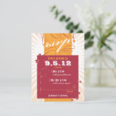 Poster rustique : Mariage rose et orange RSVP (Debout devant)