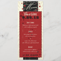 Poster rustique : Menu de mariage personnalisé rou