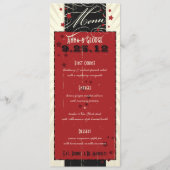 Poster rustique : Menu de mariage personnalisé rou (Devant)