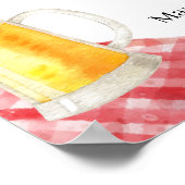 Poster Rustique moderne Baby shower de bières de pizza Bi (Coin)