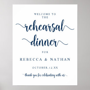 Poster Rustique moderne, Dîner de répétition Mariage Bien