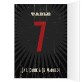 Poster rustique : Numéro de table rouge et noire (Intérieur (Gauche))