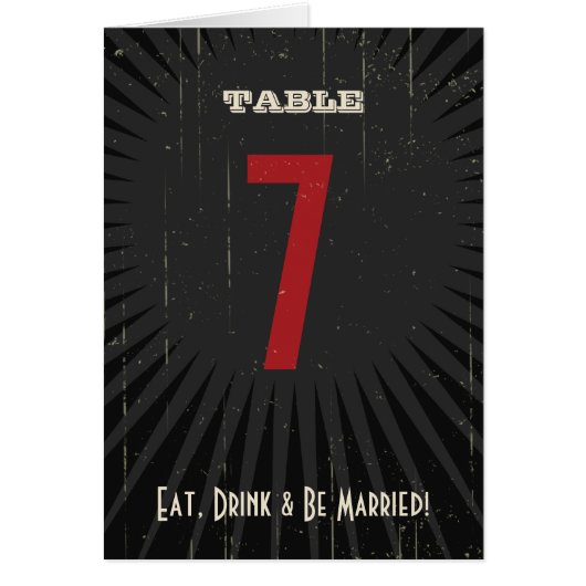 Poster rustique : Numéro de table rouge et noire (Devant)