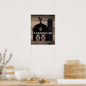 Poster Rustique Patiné Bois Noir Grange Pays Mur Art (Cuisine)