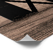 Poster Rustique Patiné Bois Noir Grange Pays Mur Art (Coin)