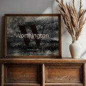 Poster Rustique personnalisé Nom de famille Ferme Maison 