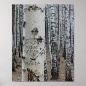 Poster Rustique Script Woods engagé Keepsaké (Devant)