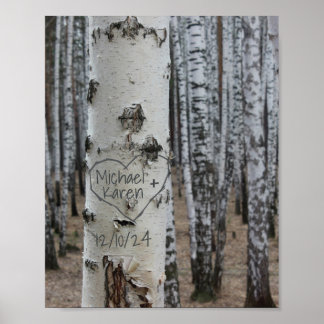 Poster Rustique Script Woods engagé Keepsaké