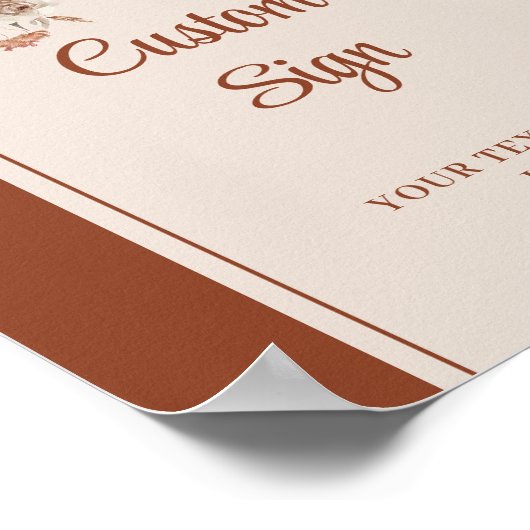 Poster Rustique Terracotta Pampas Sage Boho Mariage Flora (Coin)