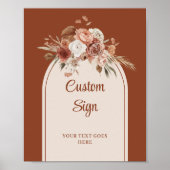 Poster Rustique Terracotta Pampas Sage Boho Mariage Flora (Devant)