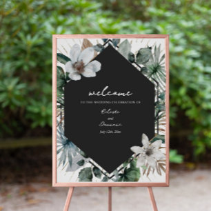 Poster Rustique Tropical Floral Mariage géométrique Accue