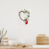 Poster Rustique Valentine Heart Wreath II (Cuisine)