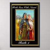 Poster Ruth 1 Ruth va avec Naomi noir et or (Devant)