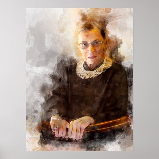 Poster Ruth Bader Ginsburg avec le juge Robe Portrait (Devant)