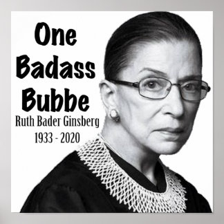 Poster Ruth Bader Ginsburg RBG Death Memorial Honor Bubbe
