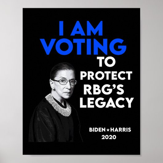 Poster Ruth Bader Ginsburg&#' ; s Legacy Vote Biden 2020 (Devant)