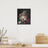 Poster Ruysch - Bouquet De Fleurs Dans Un Vase De Verre (Cuisine)